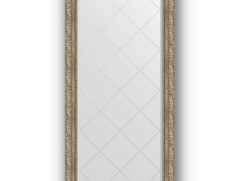 Зеркало с гравировкой в багетной раме Evoform Exclusive-G BY 4272 75 x 157 см, виньетка античное серебро