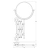 Настенное косметическое зеркало 3SC Stilmar STI 620 двустороннее с 2-х кратным увеличением, античная медь