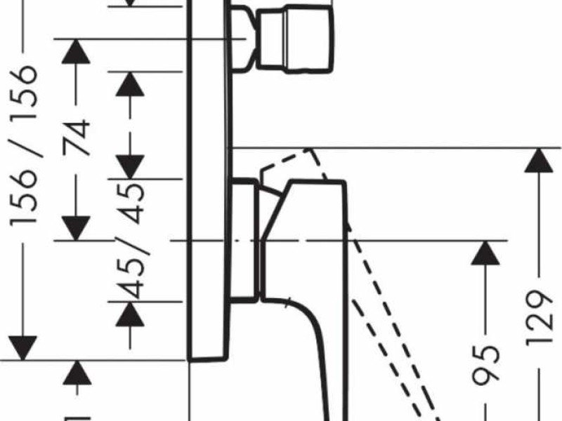 Смеситель Hansgrohe Metropol для ванны, черный хром, 32546340