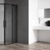Душевой уголок BelBagno Acqua R-2-100-C-NERO, 100 х 100 х 195 см, профиль черный матовый, стекло прозрачное