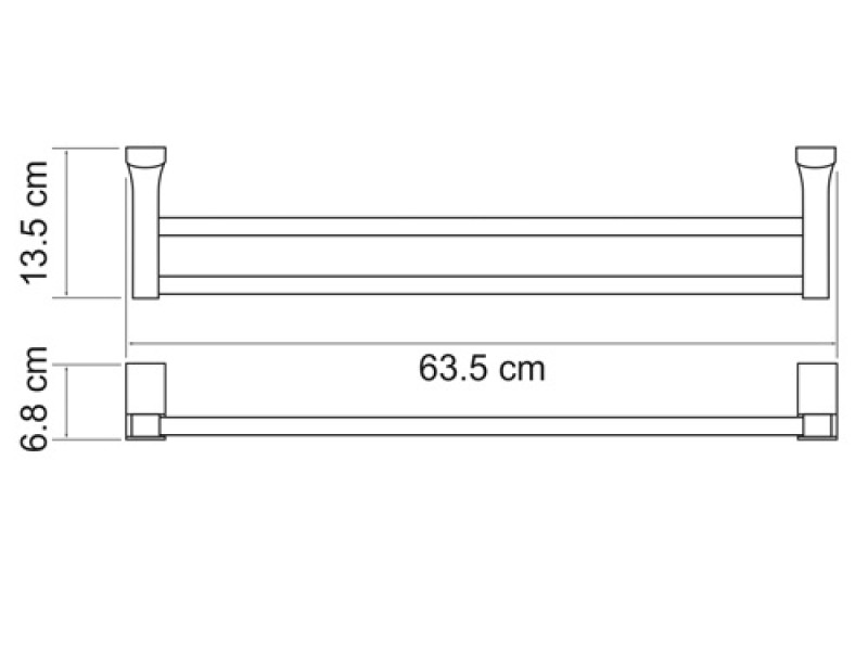 Полотенцедержатель WasserKRAFT Leine 5040, двойной, 63.5 см, хром