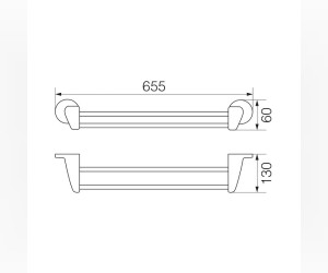 Полотенцедержатель двойной Veragio Oscar OSC-5222.BR, 60 см, бронза