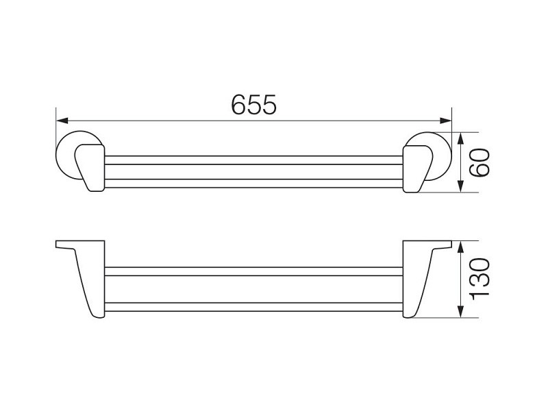 Полотенцедержатель двойной Veragio Oscar OSC-5222.BR, 60 см, бронза