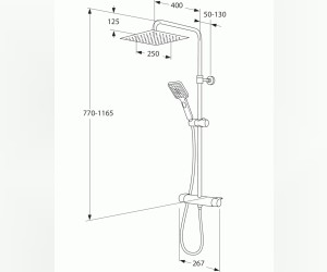 Душевая система Gustavsberg Estetic GB41218335 53 с квадратным душем, черный матовый