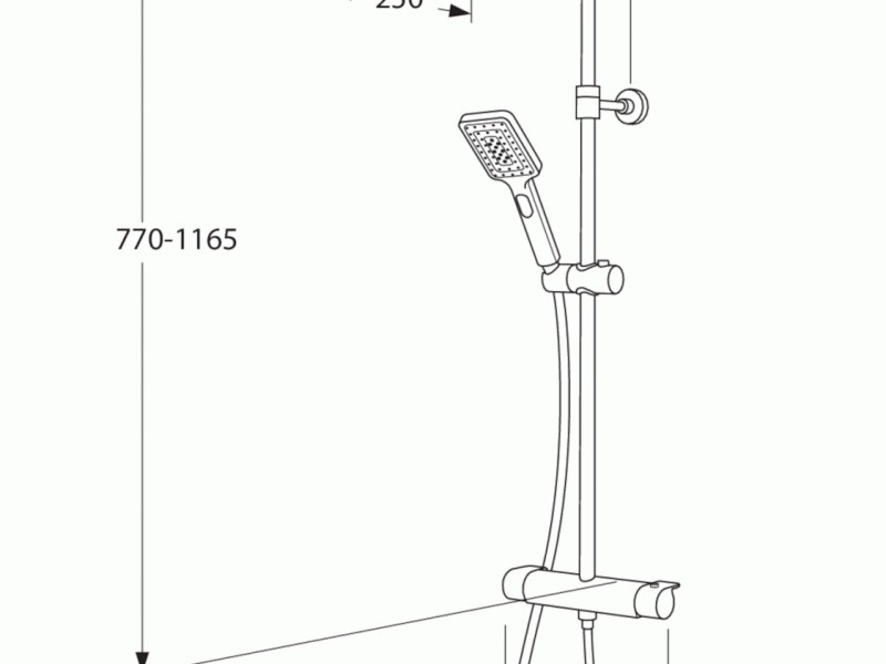 Душевая система Gustavsberg Estetic GB41218335 53 с квадратным душем, черный матовый