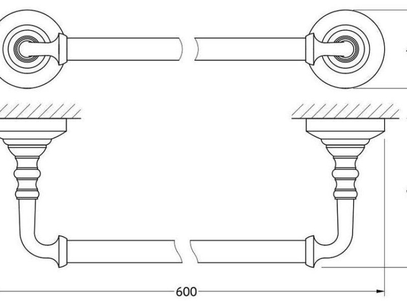 Полотенцедержатель 3SC Stilmar STI 613 60 см, перекладина, античная медь