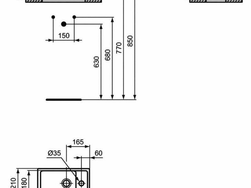 Раковина Ideal Standard Tempo 37 см, белый, E210901
