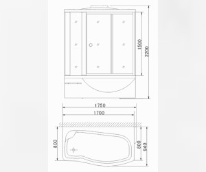 Душевой бокс Appollo A-0830BS, 175 x 94 см
