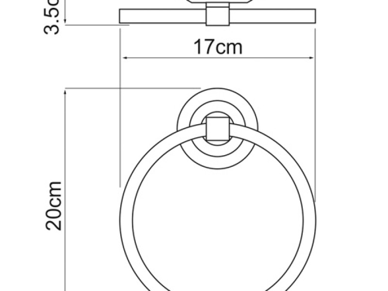 Полотенцедержатель кольцо WasserKRAFT Rhein 6260, 20 см, хром