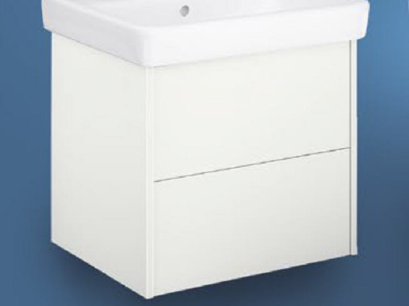 Тумба с раковиной Gustavsberg Puristic, 80 см, белая глянцевая