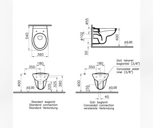 Подвесной унитаз Vitra Normus 6855B003-6004 крышка стандарт