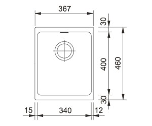 Мойка Franke KUBUS KBG 110-34, 125.0302.779, гранит, нижняя установка, цвет миндаль, 36,7*46 см