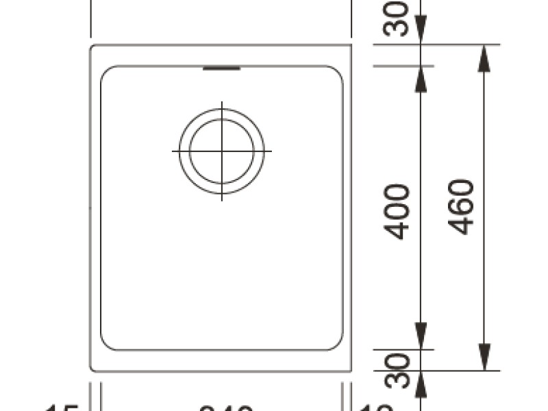 Мойка Franke KUBUS KBG 110-34, 125.0302.779, гранит, нижняя установка, цвет миндаль, 36,7*46 см