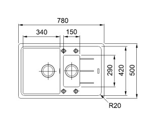 Мойка Franke BASIS BFG 651-78, 114.0280.893, гранит, установка сверху, оборачиваемая, цвет белый, 78*50 см