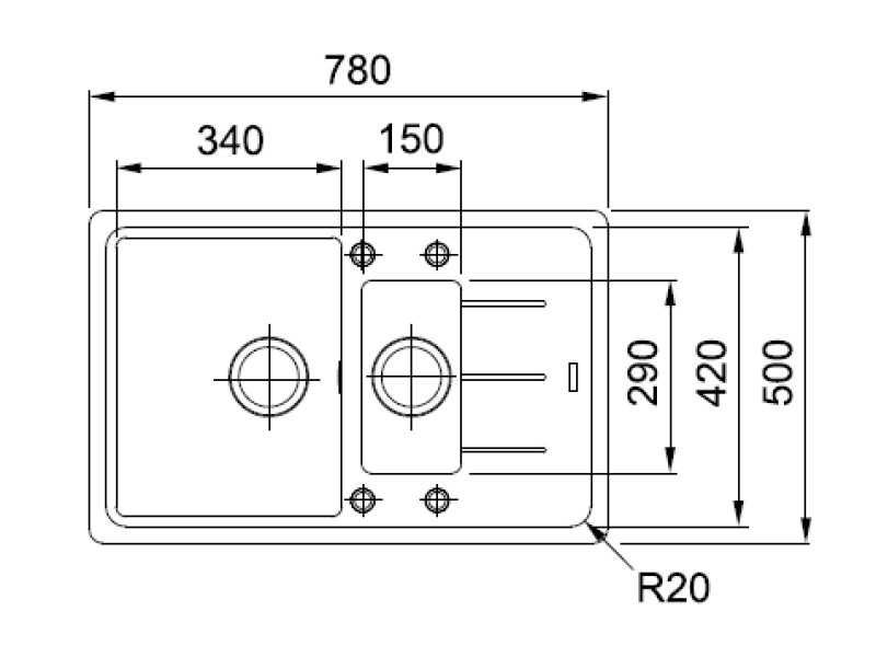 Мойка Franke BASIS BFG 651-78, 114.0280.893, гранит, установка сверху, оборачиваемая, цвет белый, 78*50 см