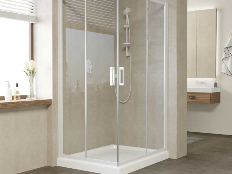 Душевой уголок Vegas Glass Za-F 110 x 100 x 190 см, профиль белый, стекло прозрачное