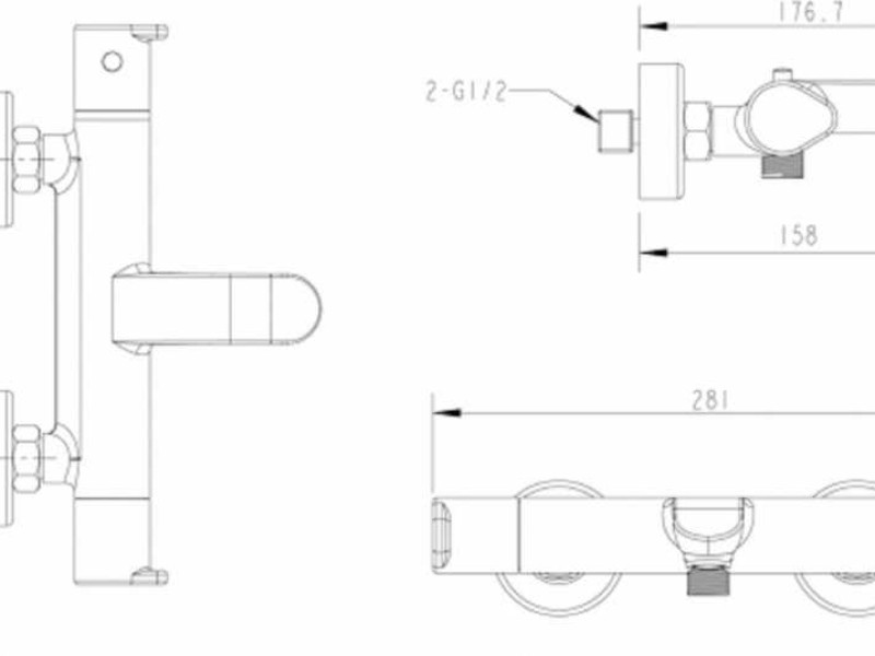 Смеситель Bravat Waterfall F673114C-01A-RUS термостатический для ванны, короткий излив