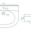 Раковина Лидия-70 от Santek WH110210 71*54 см