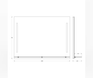 Зеркало с полочкой и LED-светильником Evoform Ledline-S BY 2166 100х75 см