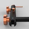 Смеситель GPD Gildo MBB165-S-R, для ванны и душа, черный/розовое золото