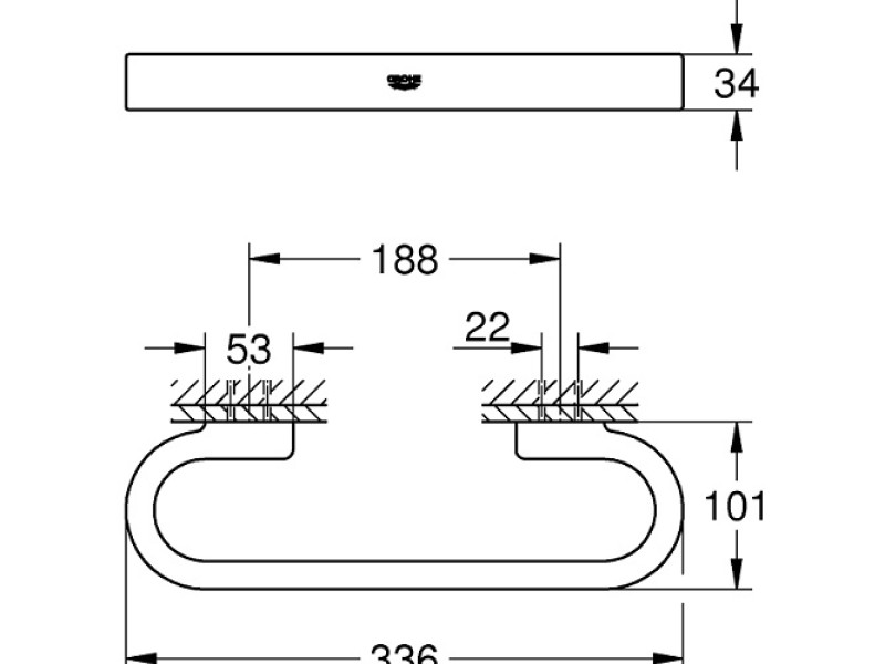 Поручень Grohe Selection 41064BE0, 30 cм, никель глянец