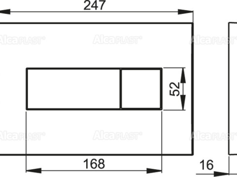 Клавиша смыва AlcaPlast M371, хром глянцевый