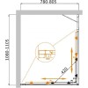 Душевой уголок Cezares Molveno-AH-21-80+30-P-Cr, 110 x 80 x 190 см, стекло текстурное Punto, хром