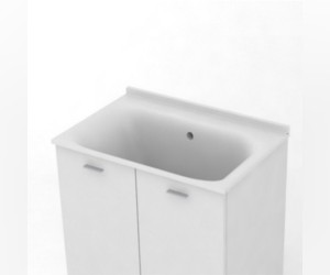 Хозяйственная раковина Kerasan Aquadom 029301*0, 75 x 50 см, без отверстия, без тумбы и сифона 7535, белый