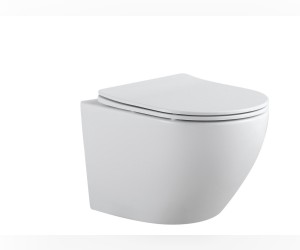 Подвесной унитаз безободковый Aquanet Cetus 2.0 W (243541) Rimless, с крышкой-сиденьем Soft Close - Slimseat