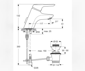 Смеситель Ideal Standard Ceramix Blue для раковины, хром, A5651AA