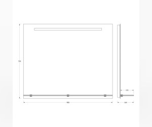 Зеркало с полочкой и LED-светильником Evoform Ledline-S BY 2157 90х75 см