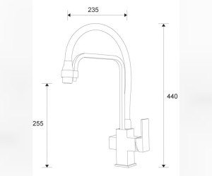 Смеситель Zorg Clean Water ZR 341-6 YF для кухни под фильтр, хром/черный