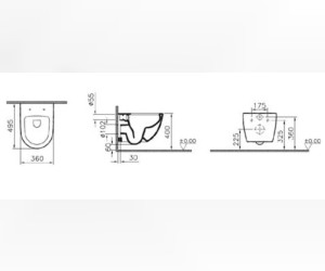 Подвесной унитаз Vitra Sento 7747B403-0075 безободковый, VitrA Clean