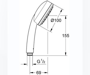 Ручной душ Grohe New Tempesta Cosmopolitan 100, 26082002