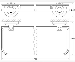 Полка FBS Standard STA 017 длина 70 см