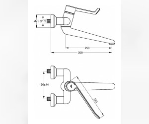 Смеситель Ideal Standard Ceraplus Sequential настенный для раковины, хром, B8318AA