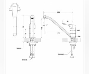 Смеситель Bravat Vega F7119177CP-1 для кухонной мойки, хром