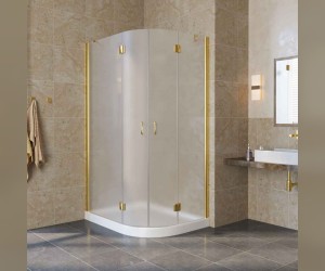 Душевой уголок Vegas Glass AFS-F Lux, 120 x 80 x 189.5 см, профиль золото, стекло сатин