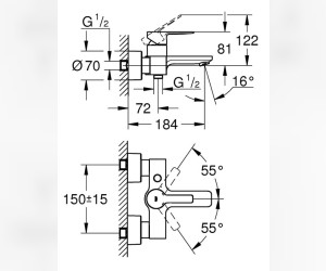 Смеситель Grohe Lineare New 33849001 для ванны и душа, хром