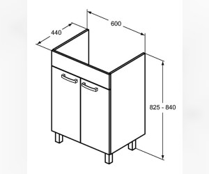Тумба под раковину Ideal Standard Tempo 60 см, напольная, белый лак глянцевый, E3239WG