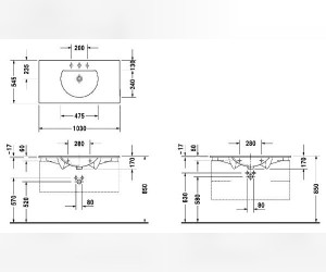 Раковина Duravit Darling New 049910 00 00, 103*54,5 см