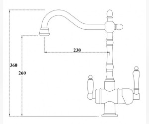Смеситель Zorg Clean Water ZR 326 YF BR для кухни под фильтр, цвет бронза