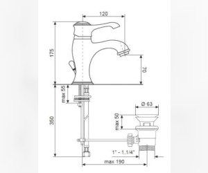 Смеситель для раковины Emmevi Tiffany 6003CO, хром/золото