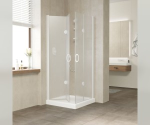 Душевой уголок Vegas Glass 2GPS Lux, 90 x 90 x 199.5 см, профиль белый, стекло сатин