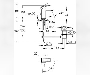 Смеситель Grohe Eurocube 2339000E для раковины