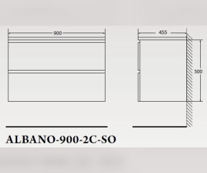 Тумба под раковину BelBagno Albano-900 ALBANO-900-2C-SO-PS искусственный камень, цвет серый