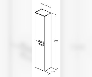 Пенал Ideal Standard Tempo 30 см, подвесной, серый, E0566TI