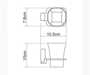 Стакан с держателем WasserKRAFT Leine 5028