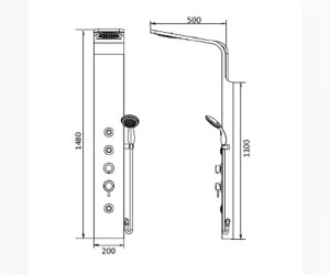 Гидромассажная душевая панель RGW Shower Panels SP-06 B, 21140106-14, цвет черный