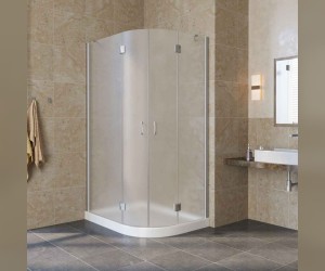 Душевой уголок Vegas Glass AFS-F Lux, 110 x 80 x 189.5 см, профиль матовый хром, стекло сатин